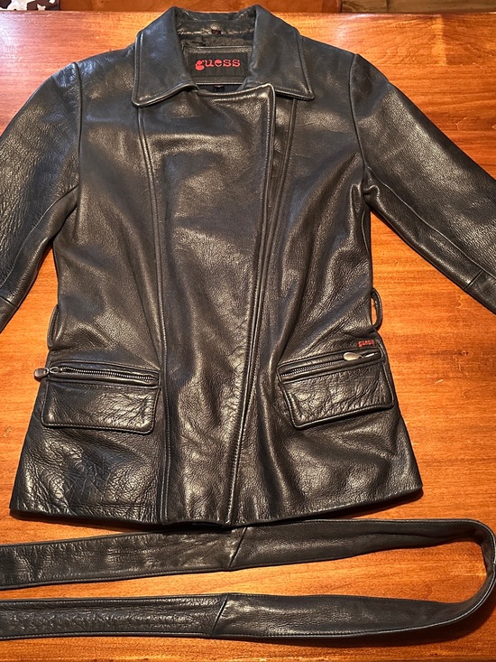 Guess Jackets & Blazers - GUESS Black Leather Asymmetric Zip Jacket